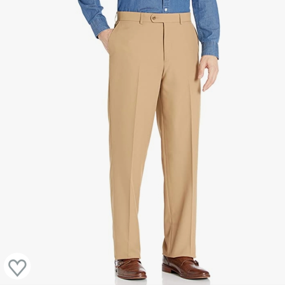 Linea Naturale Flat Front Washable Microfiber Twill Trouser/ 36.